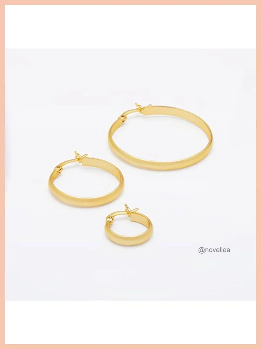 14K Gold Plated Polished Dome Hoop Earrings 15mm Lightweight Hypoallergenic
